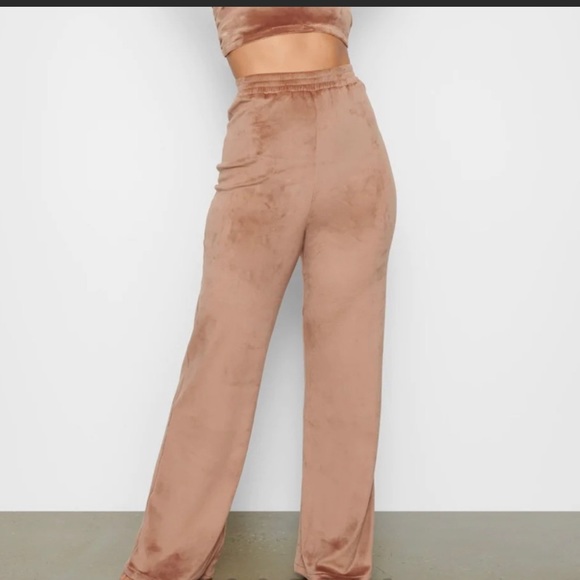 VELOUR WIDE LEG PANT (honey) - Picture 4 of 5